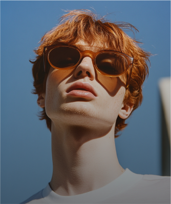 Model wearing sunglasses